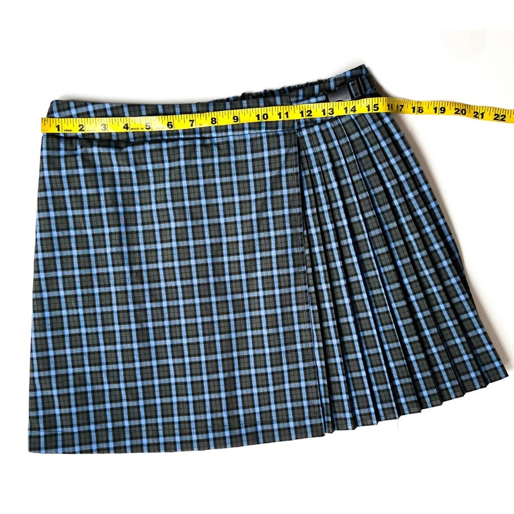 target pleated wrap mini skirt w/buckle detail & elastic waist size M - Picture 5 of 8